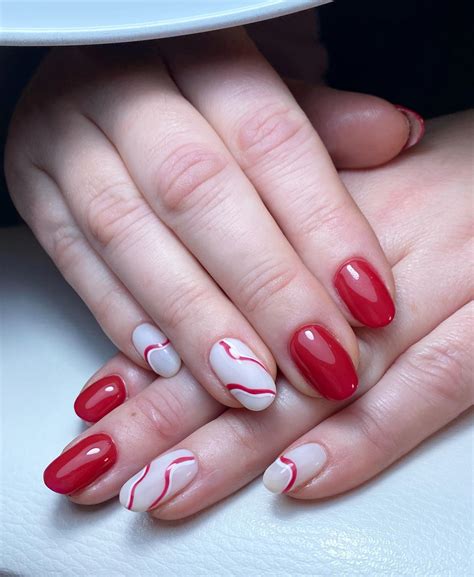 red white and gold nails|red and white acrylic nails.